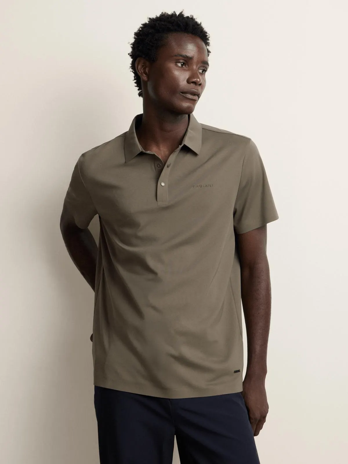 Fabiani Men's Fatigue Bonded Hem Textured Polo Shirt