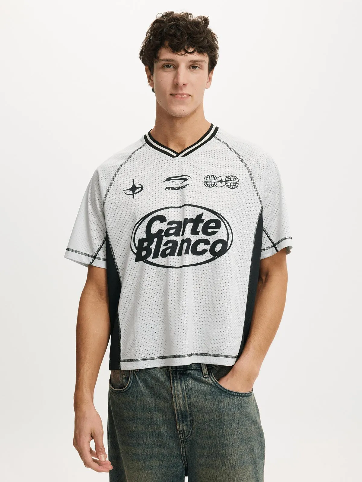 Men's Cotton On Grey Football Jersey