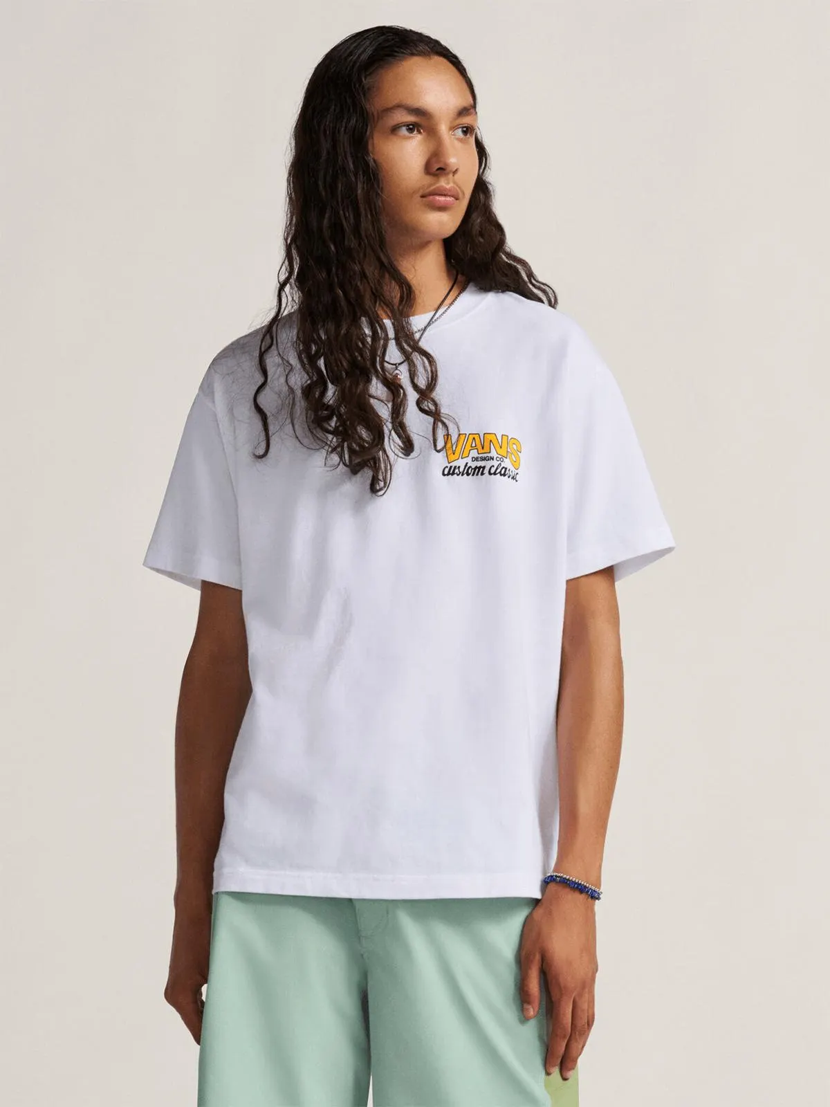 Vans Men's Shop Front Dried Kelp White T-shirt