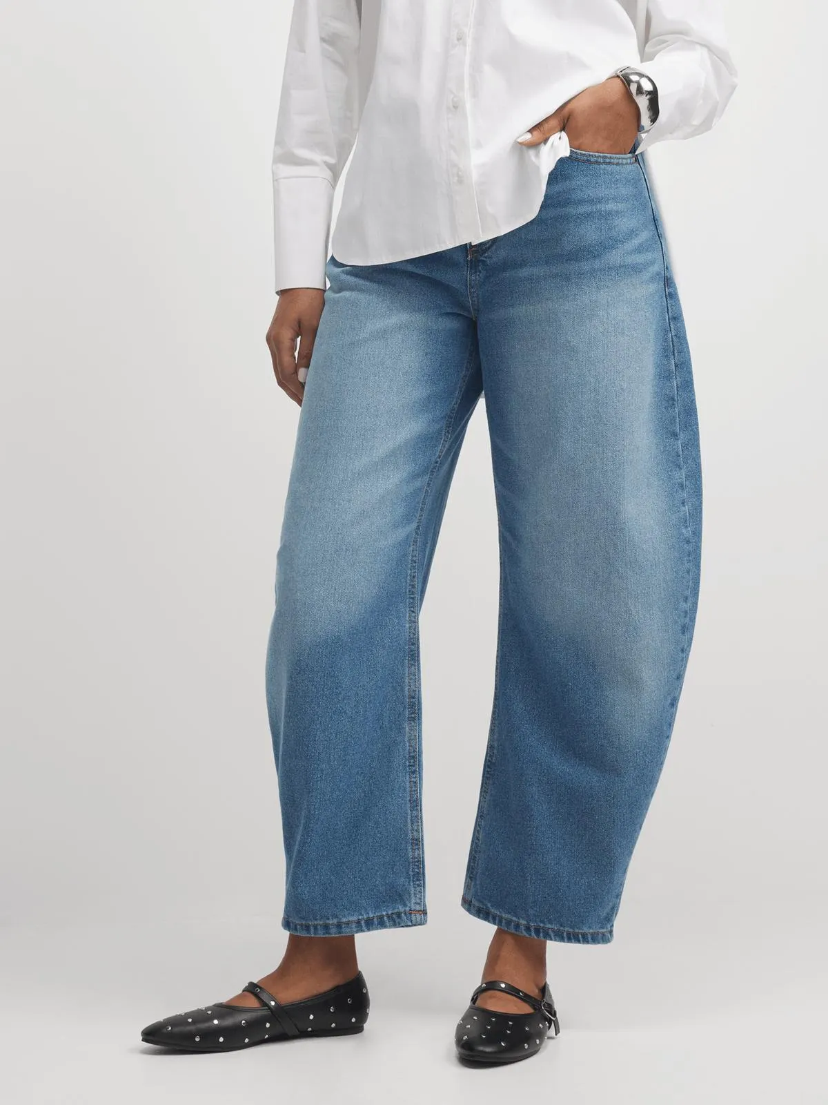 Jet Women's Dark Blue Barrel Leg Jeans