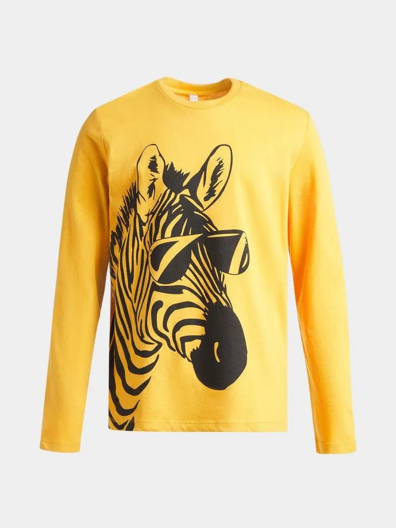 Older Boy's Yellow Graphic Print T-Shirt