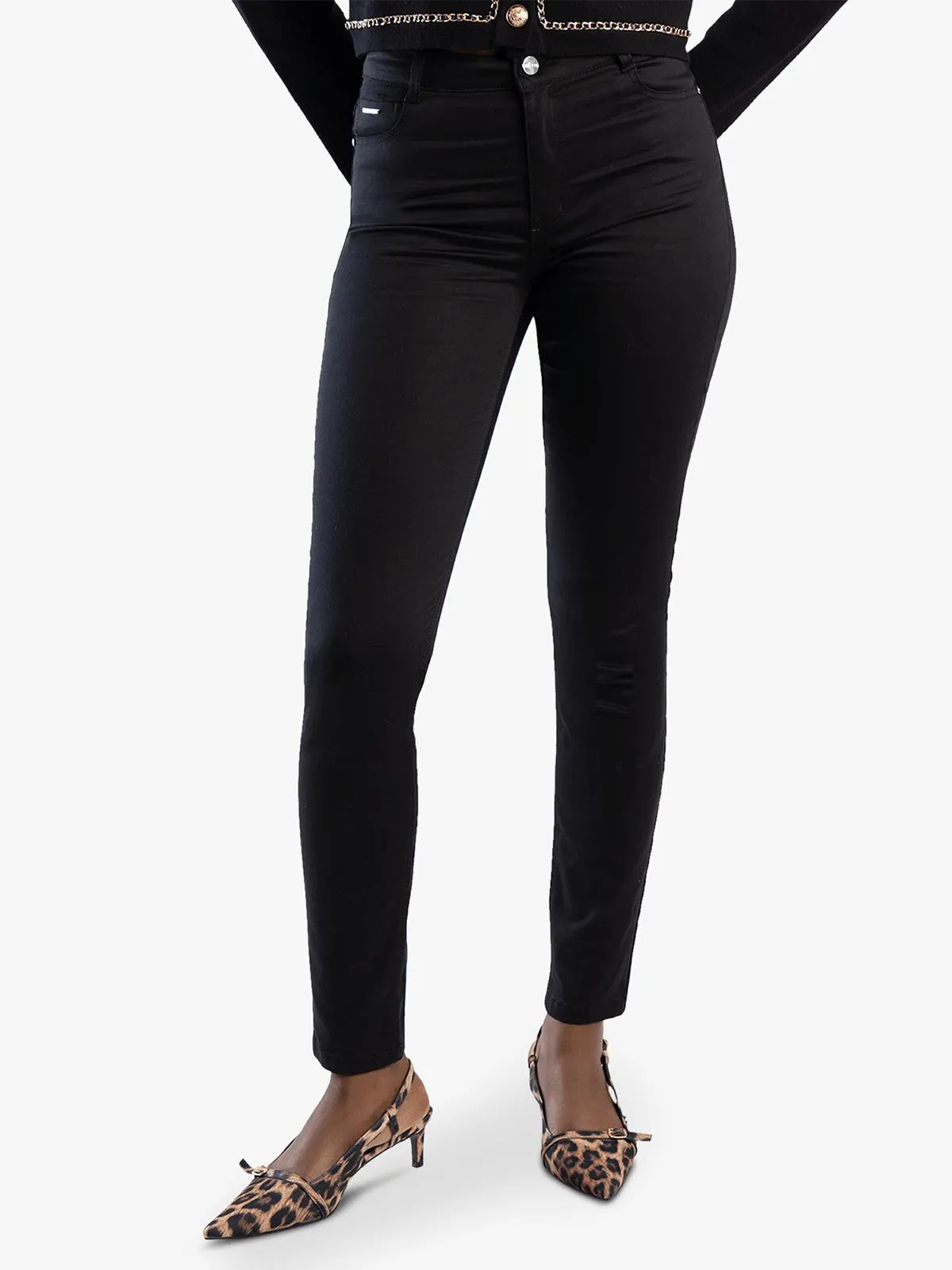 Women's Sissy Boy Black Mid-waist skinny Jeans