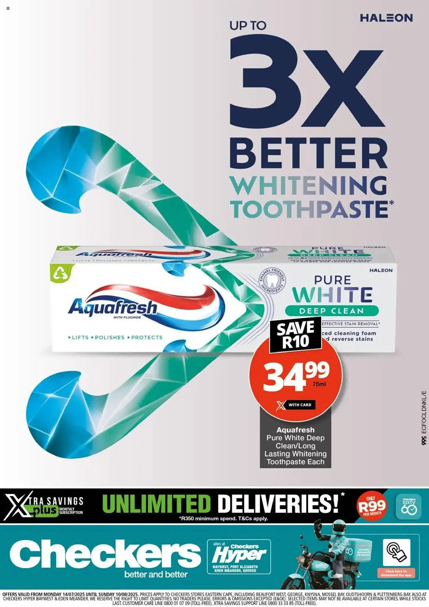 Checkers catalogue from 14 July to 10 August 2025 - Catalogue Page 1