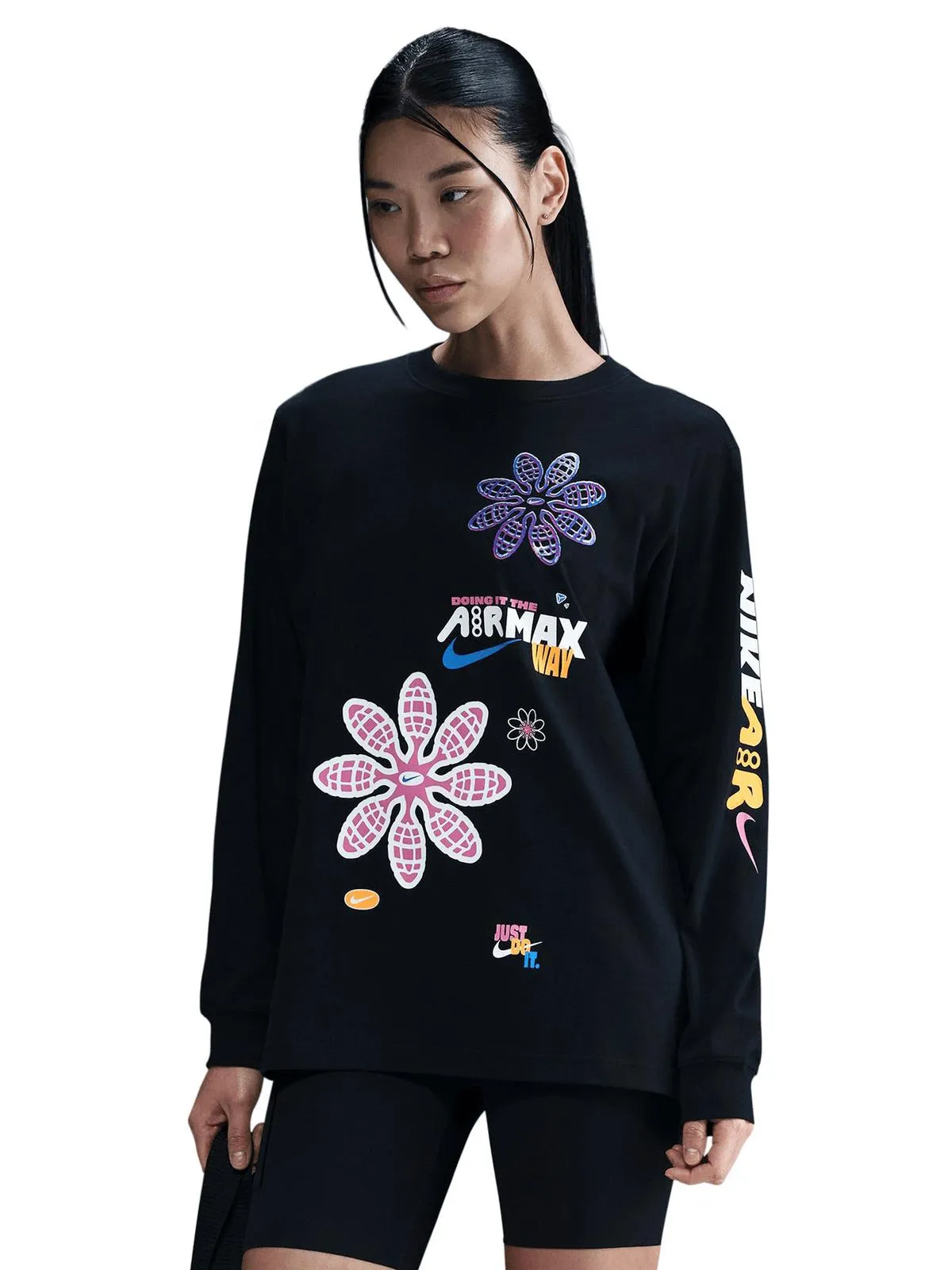 Nike Women's Nsw Black Loose Long-Sleeve T-Shirt