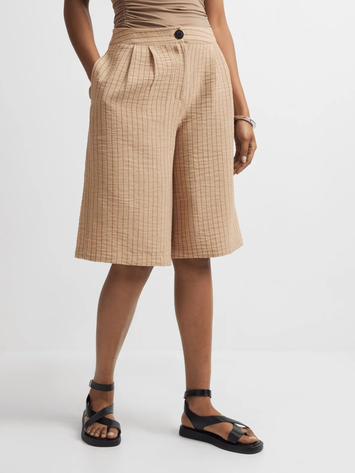 Jet Women's Stone Stripe Faux Linen Short