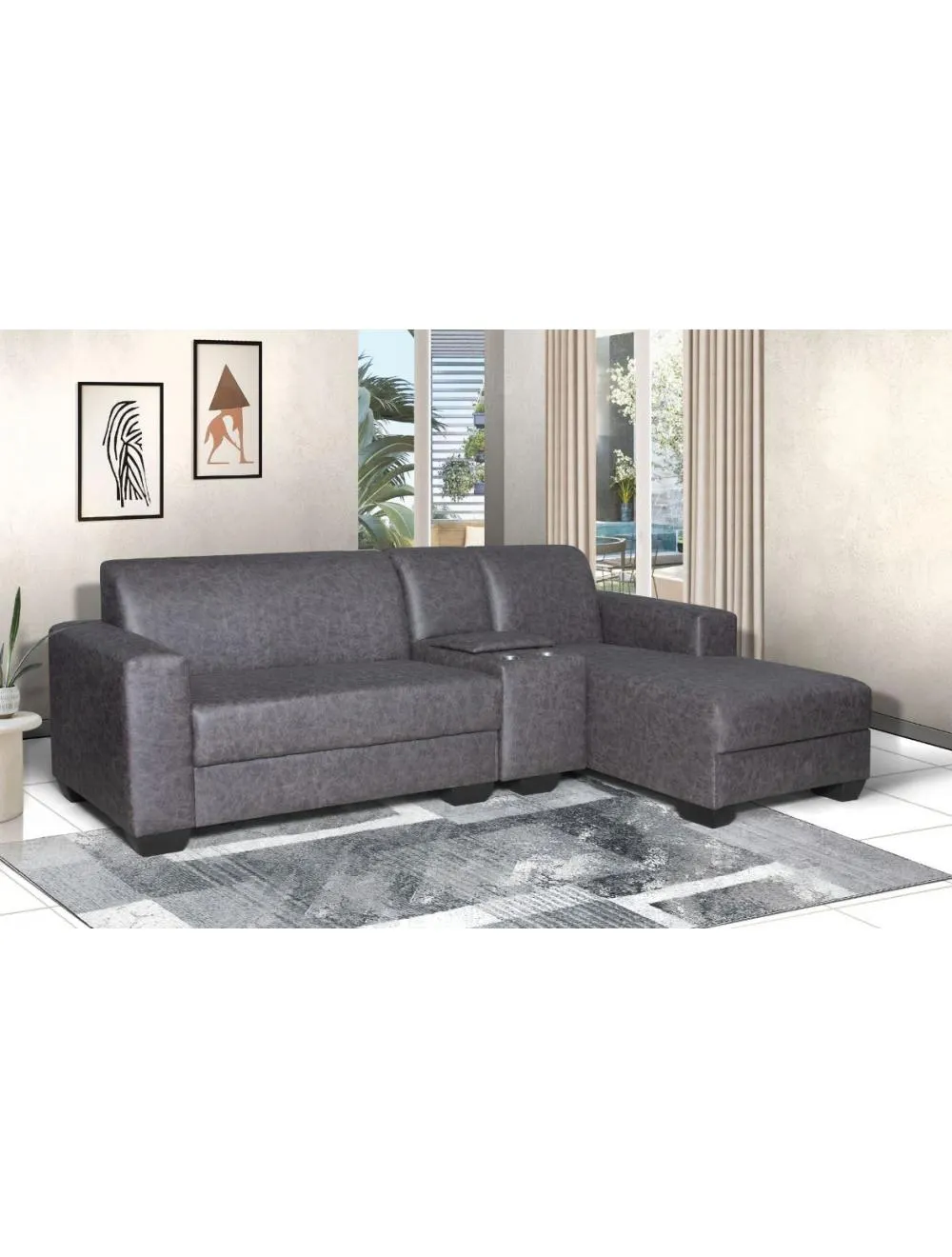 Tracy 2div Corner Chaise & Console