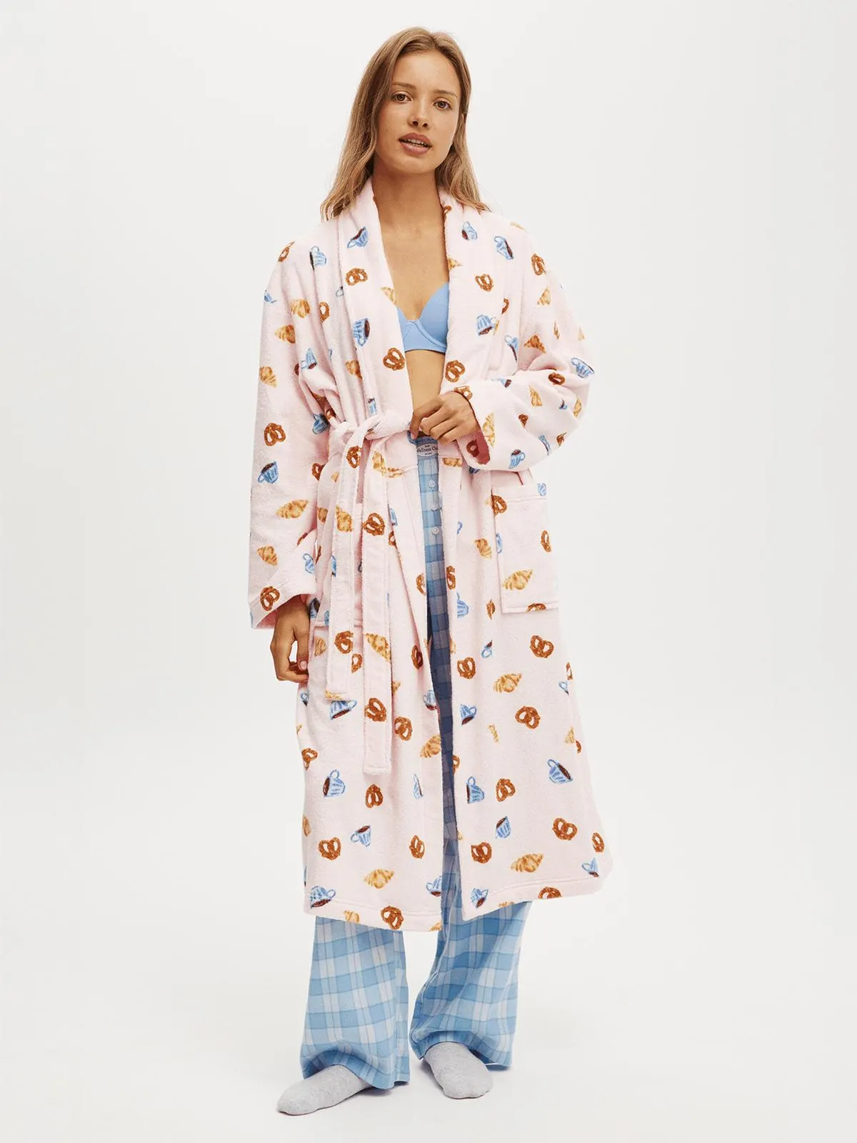 Women's Cotton On Pink Luxe Terry Robe