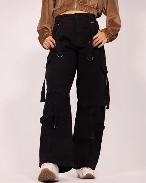 Ladies’ Cargo Jeans with Strap