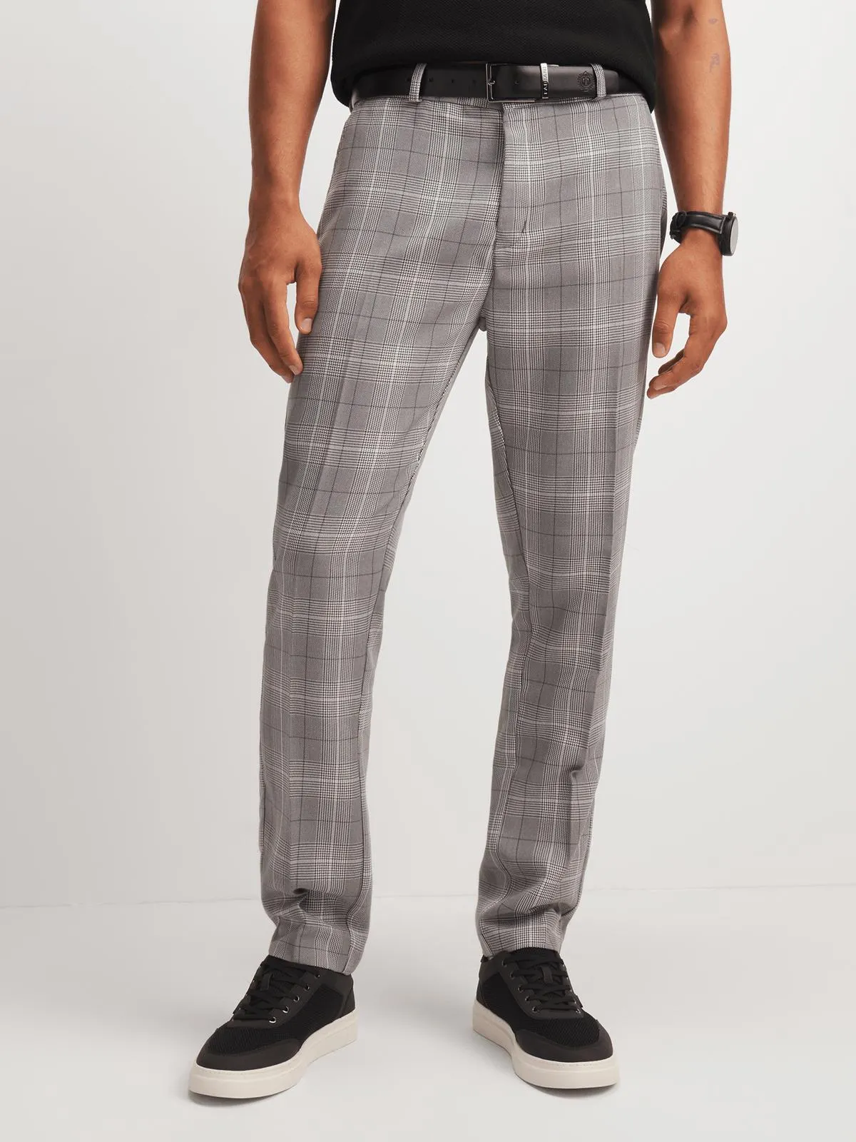 Jet Men's Grey Check Trousers