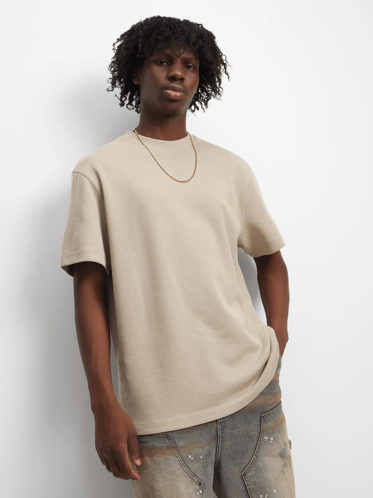 Redbat Classics Men's Taupe Knit Relaxed T-Shirt