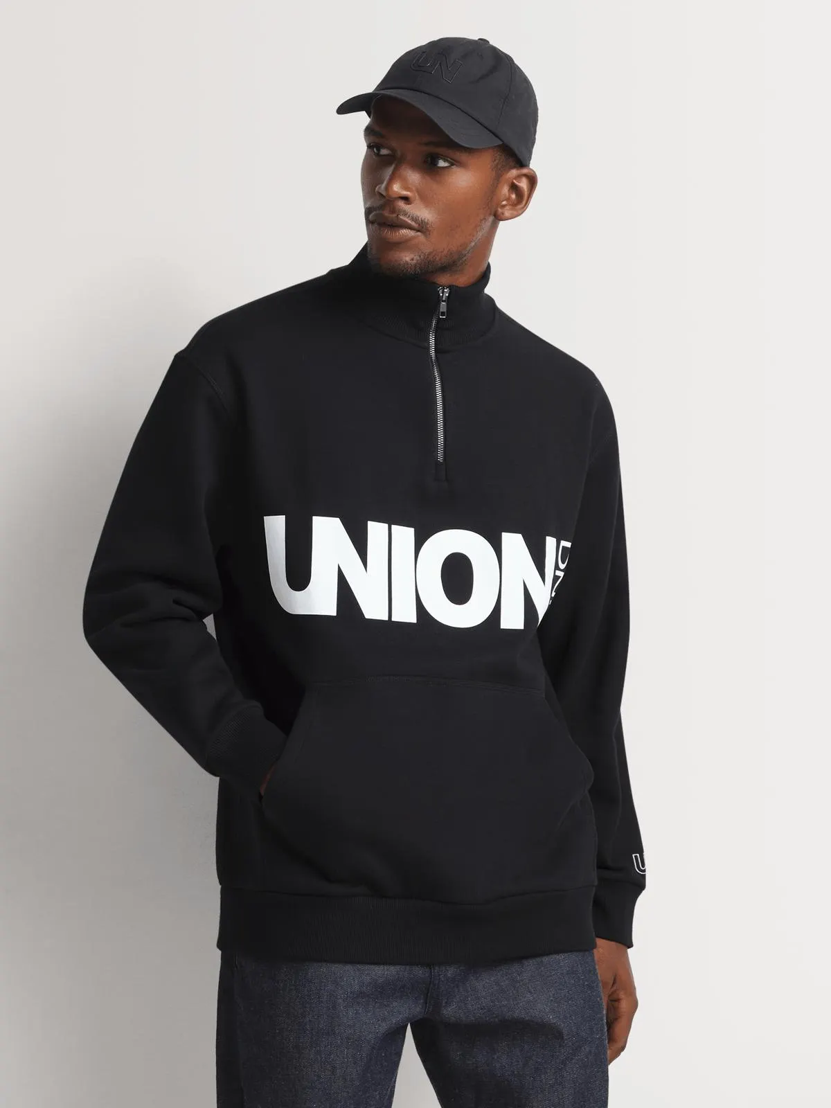 Men's Union-DNM Funnel Neck Black Sweat