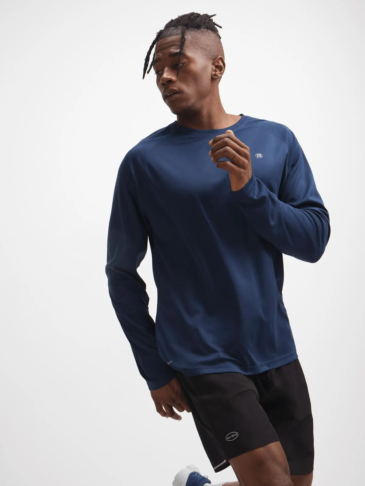 TS Mens Basic Performance Long Sleeve Navy Tee