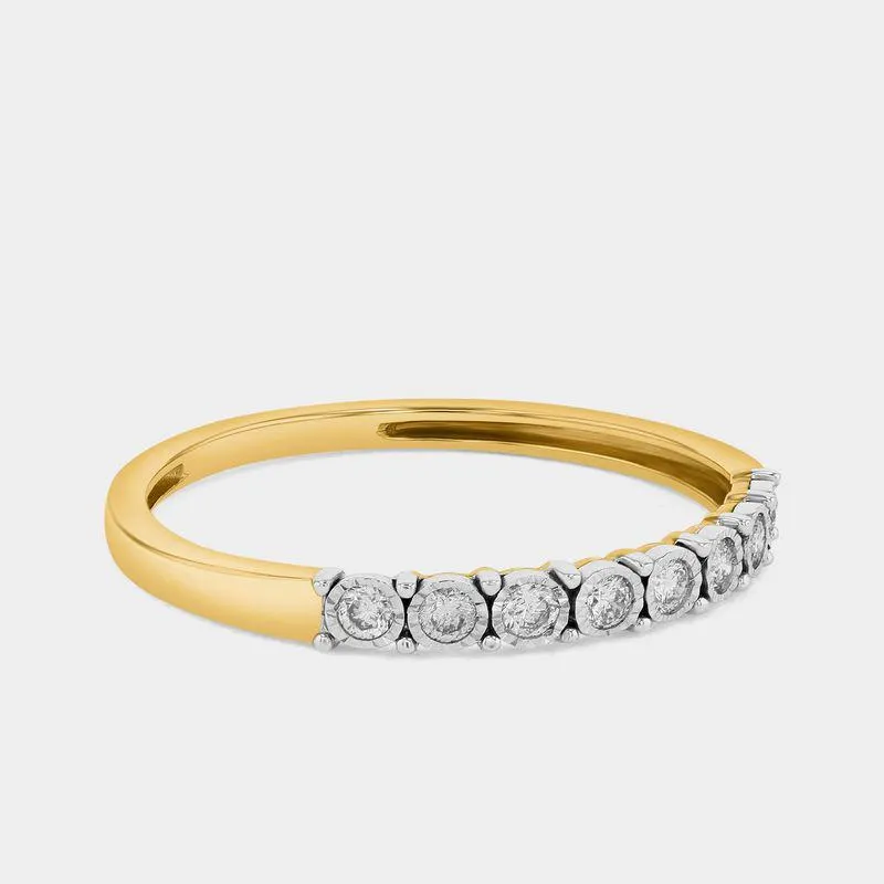 Yellow Gold Diamond Illusion Eternity Ring