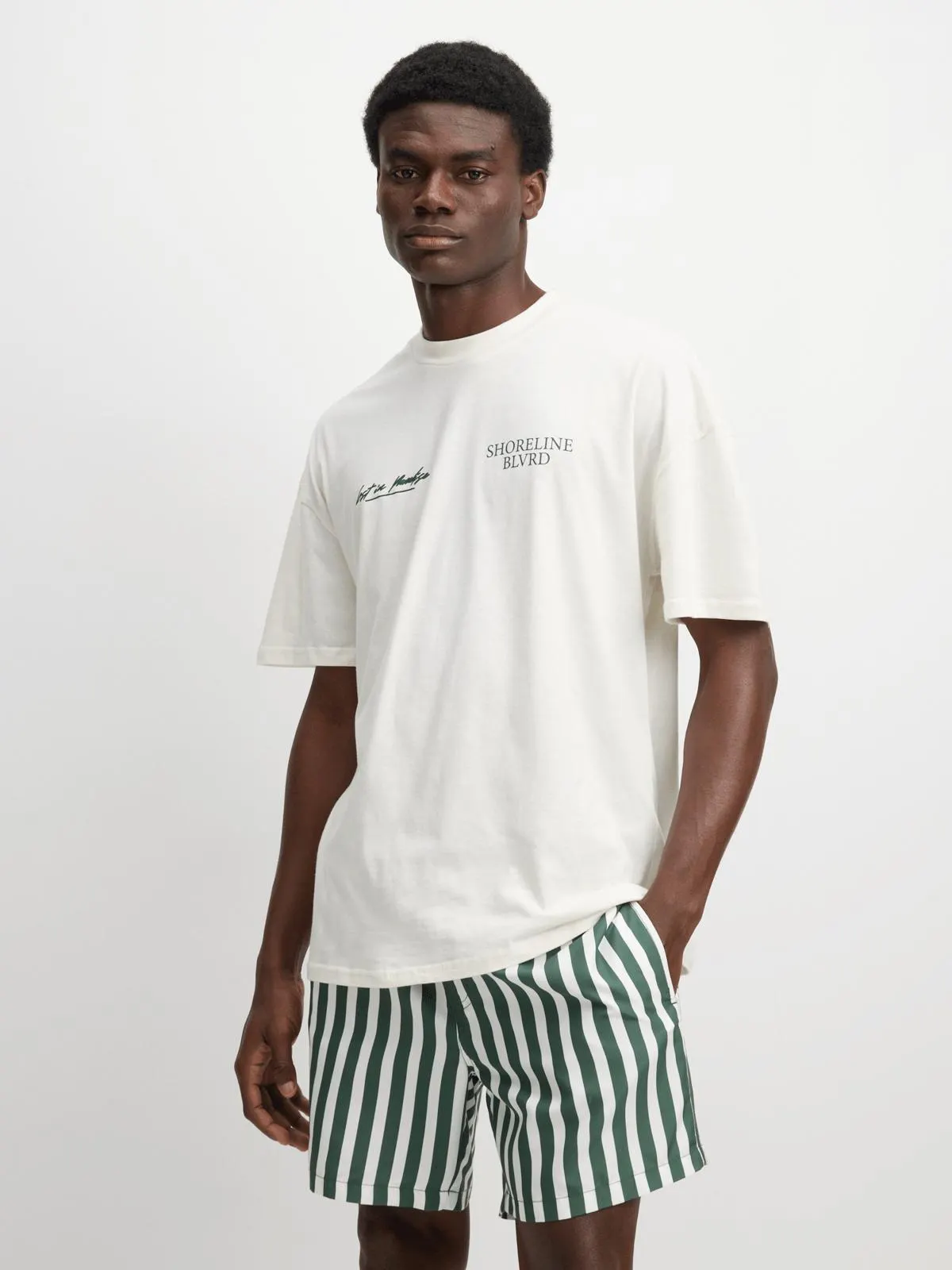 Jet Mens White Oversized Coastal Tee