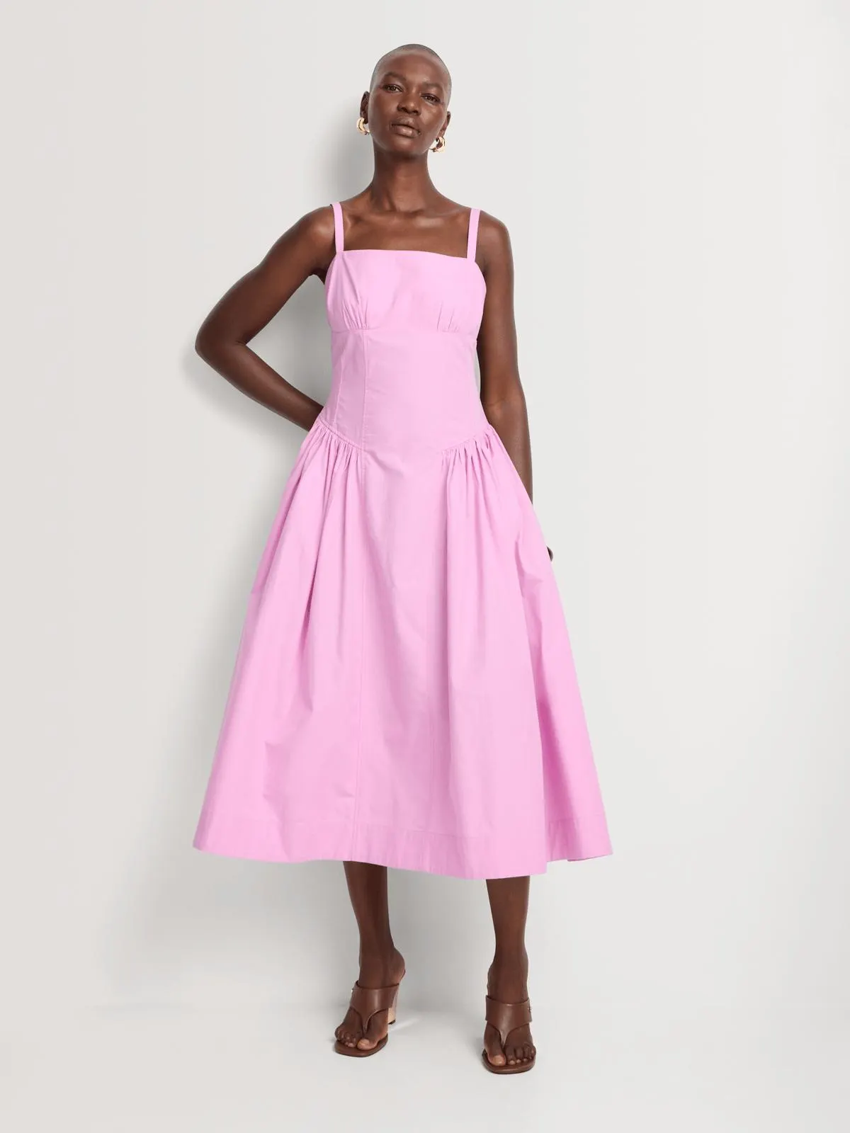 Drop Waist Midi Tea Dress