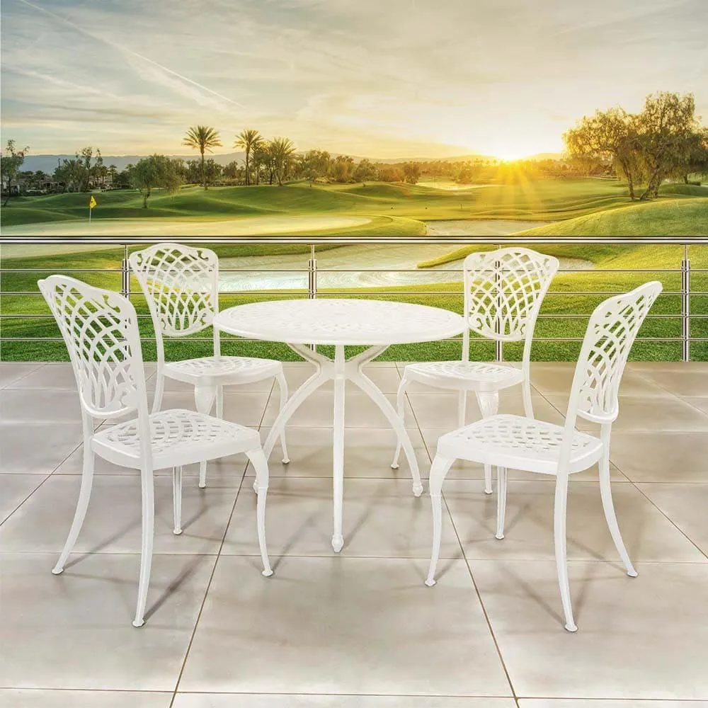 Baswick 4-Seater Dining Set White