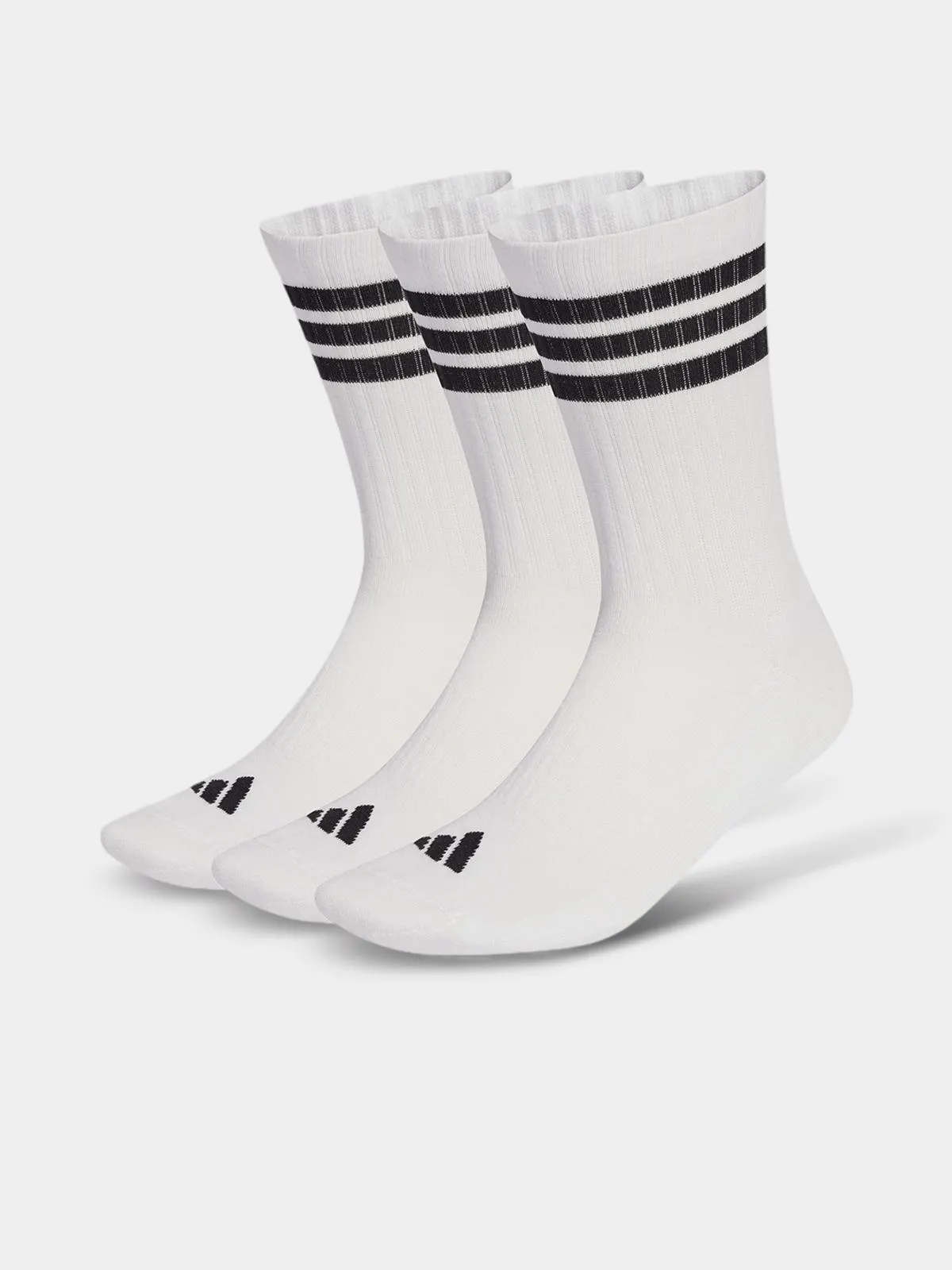 adidas 3 Pack White Crew Socks
