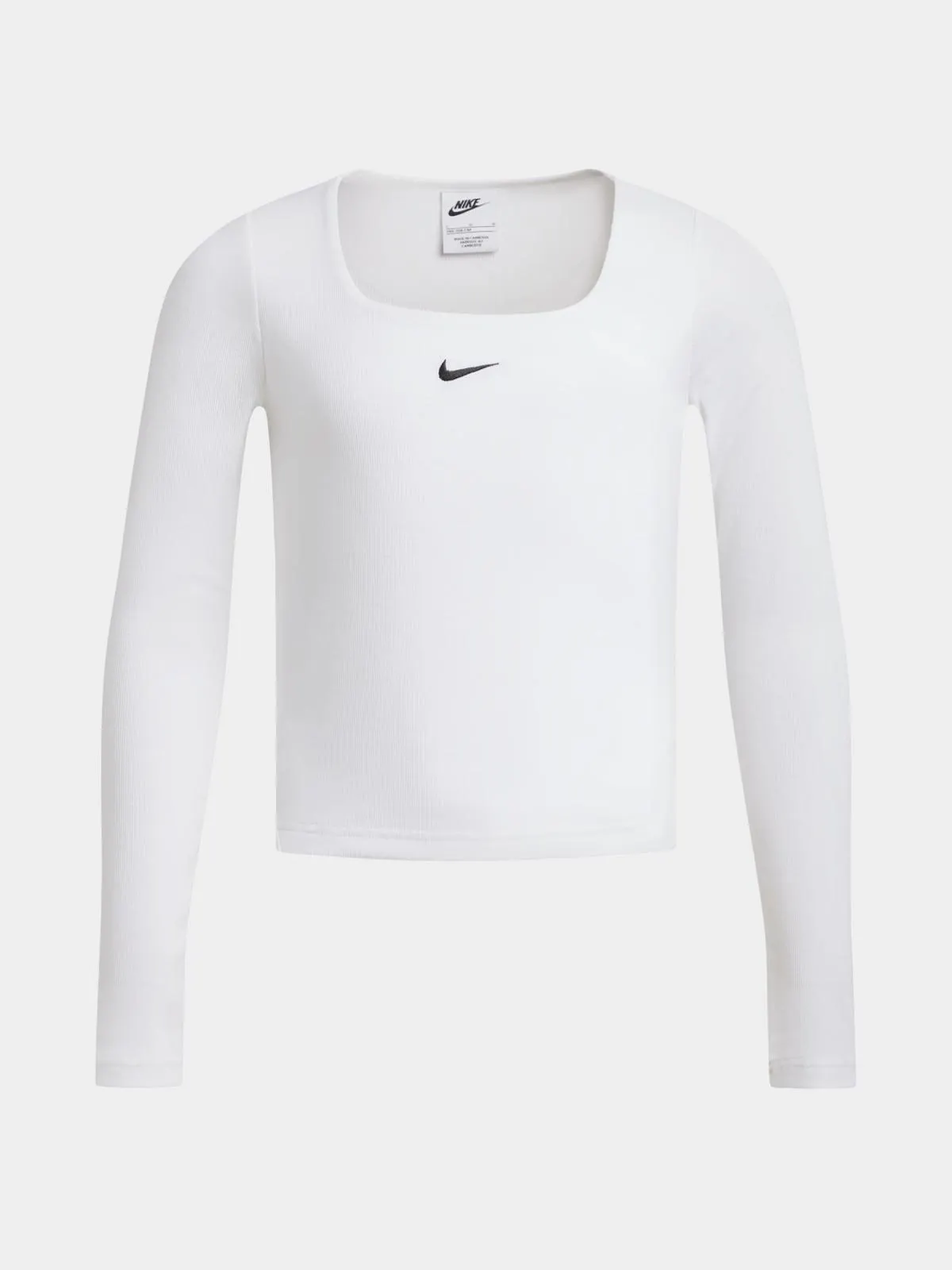 Nike Girls Youth Long Sleeve Star White T-Shirt