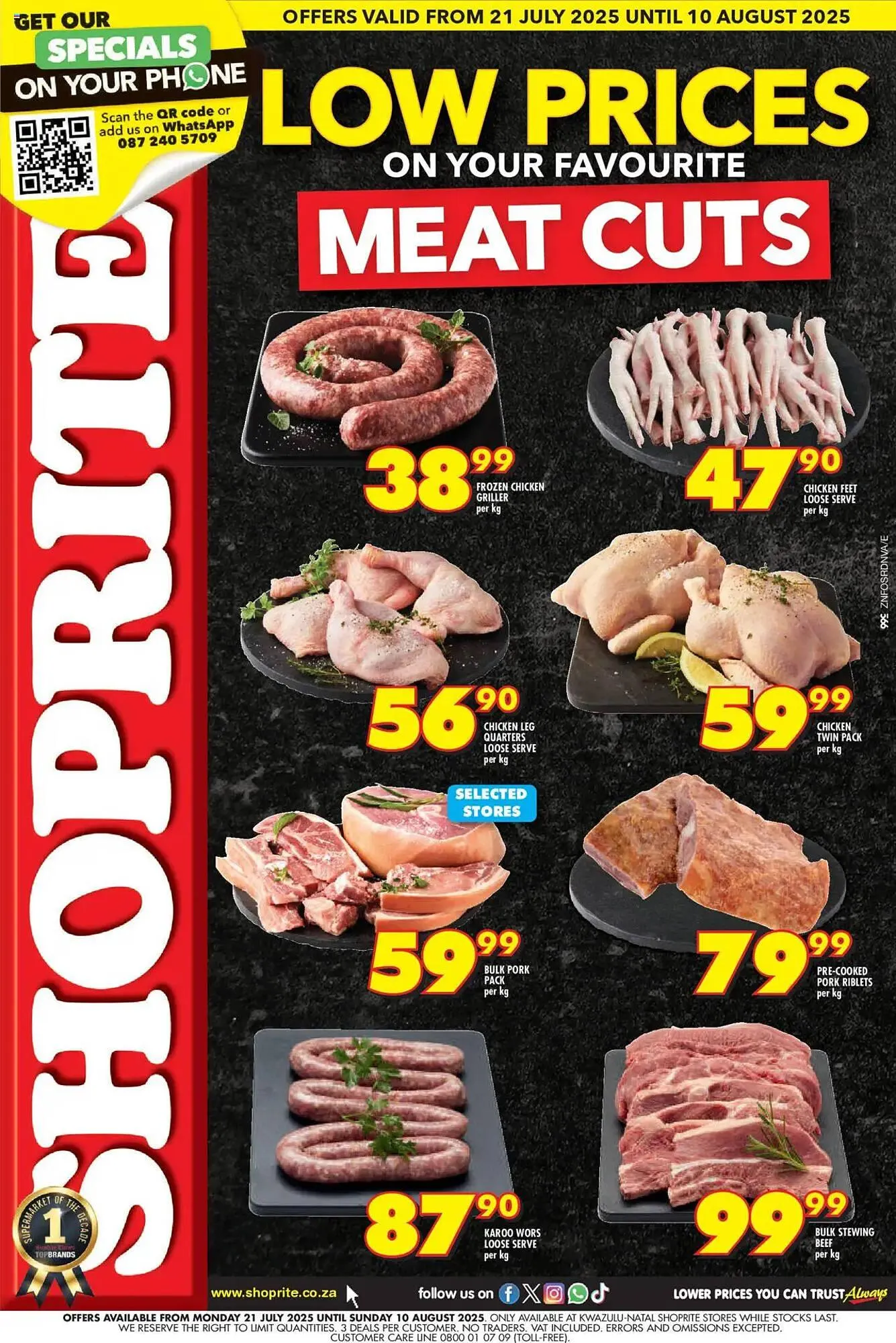 Shoprite catalogue from 21 July to 10 August 2025 - Catalogue Page 1