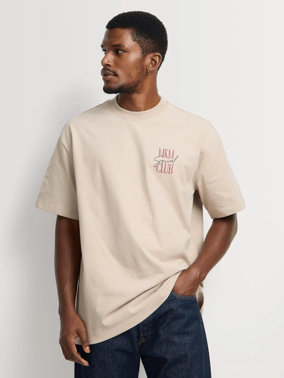 Markham Men's Oversized Fit Stone Graphic T-Shirt