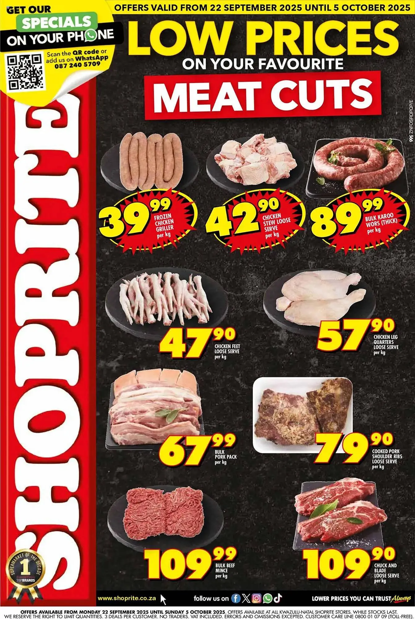 Shoprite catalogue from 22 September to 5 October 2025 - Catalogue Page 1