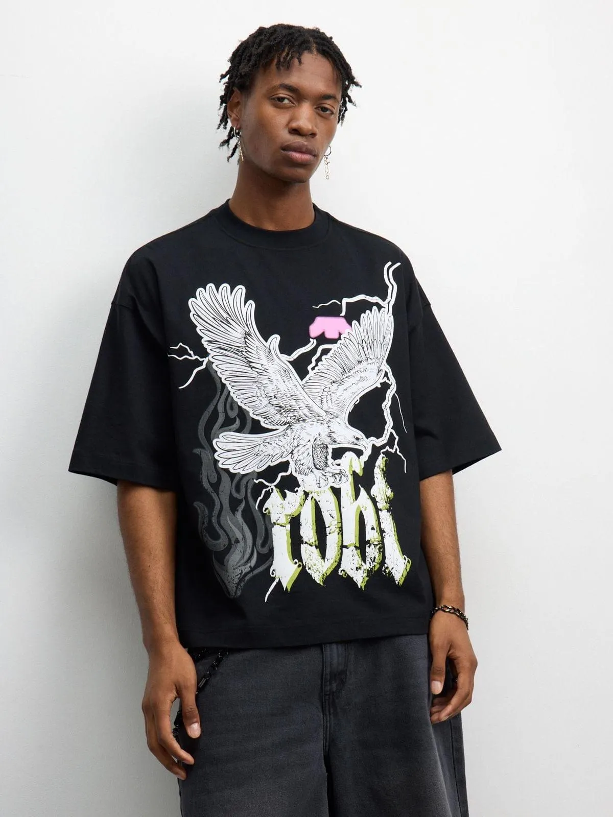 Redbat Men's Eagle Graphic Black T-Shirt