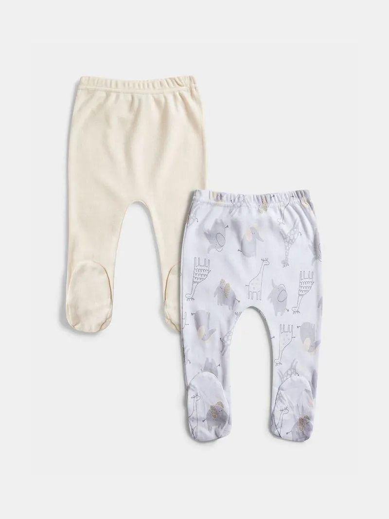 Jet Baby Girls 2 Pack Yellow Dream Cotton Leggings