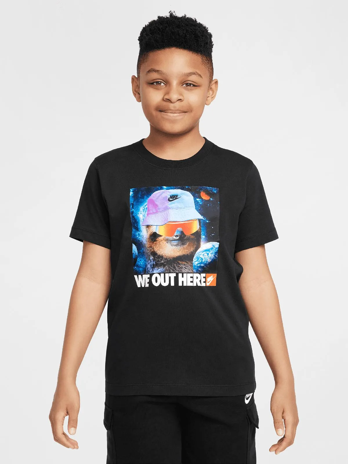 Nike Unisex Youth Sportswear TD Sloth Black T-Shirt