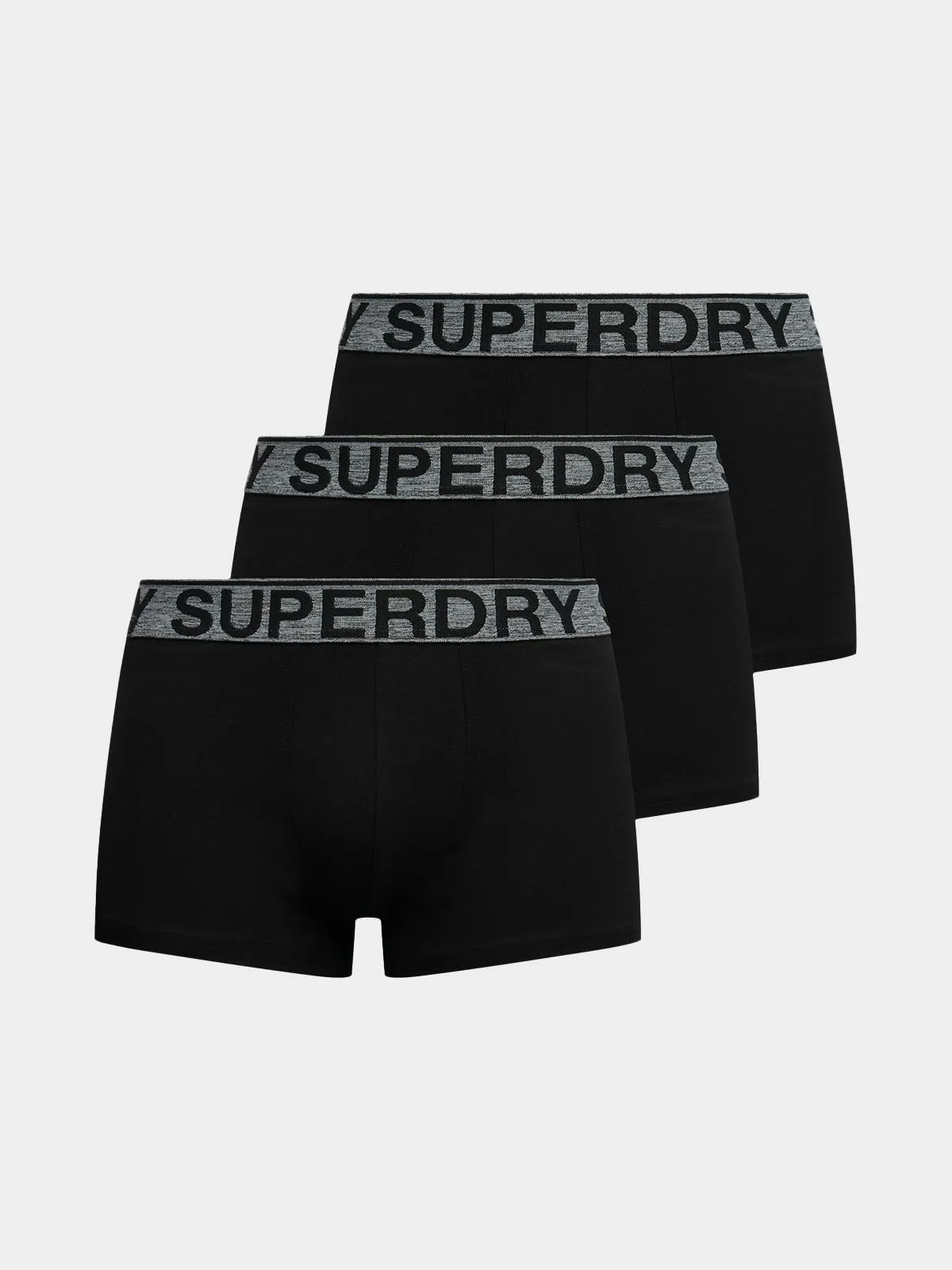 Men's Superdry Black 3 Pack Trunks