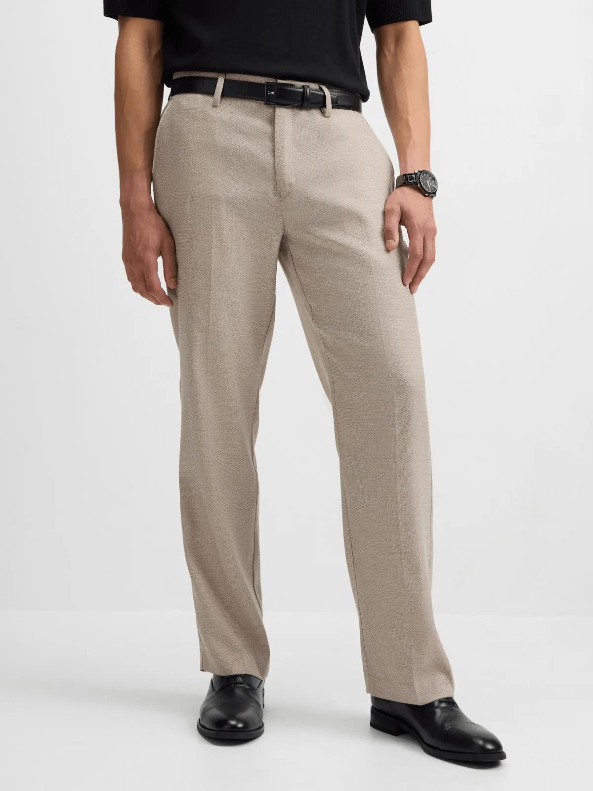 Jet Men’s Ecru Textured Trouser
