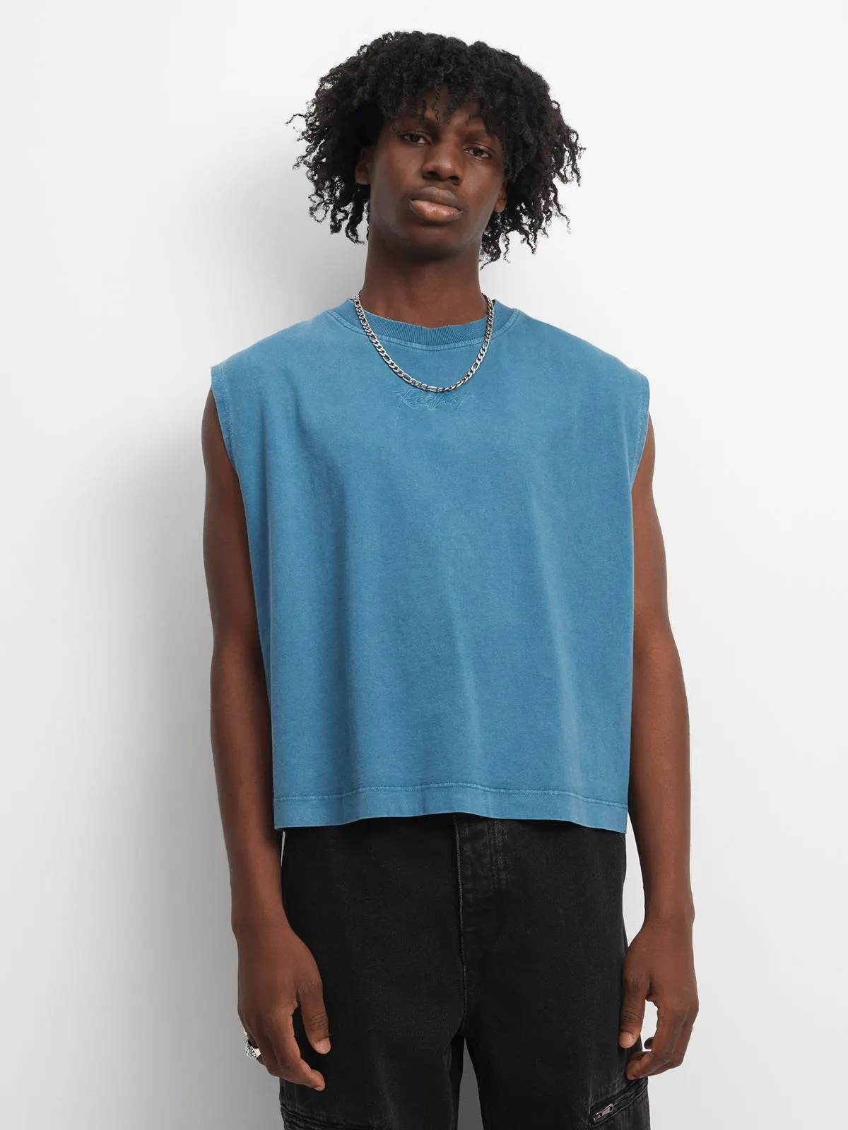 Redbat Classics Men's Blue Cropped Tank Top