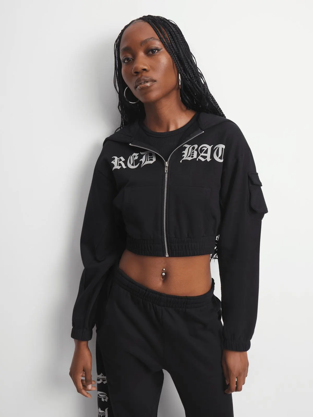 Redbat Women's Black Cropped Top