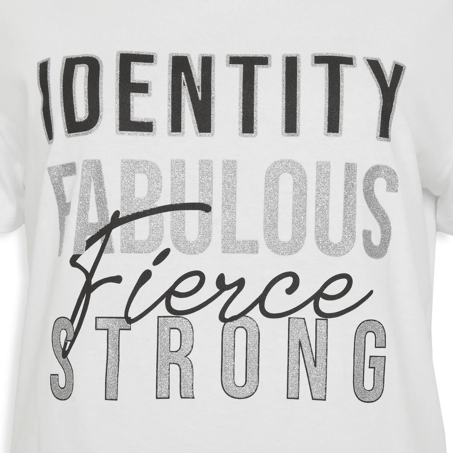 White Fitted Slogan Tee