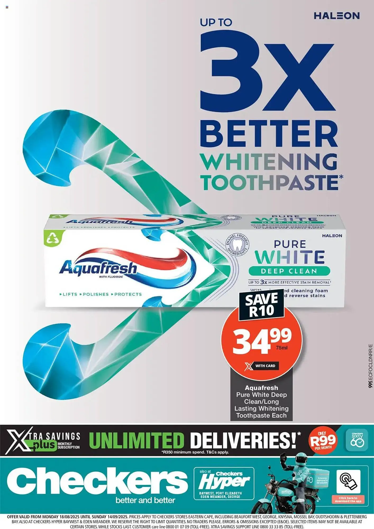 Checkers catalogue from 18 August to 14 September 2025 - Catalogue Page 1