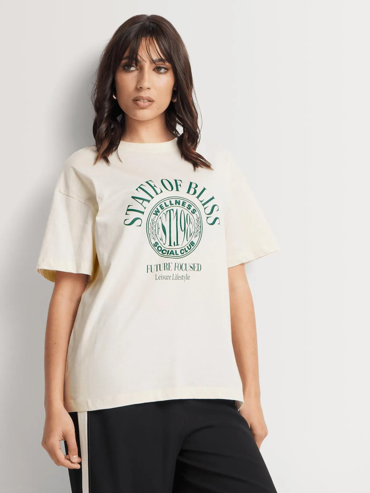 State Of Bliss Cream Oversized T-Shirt