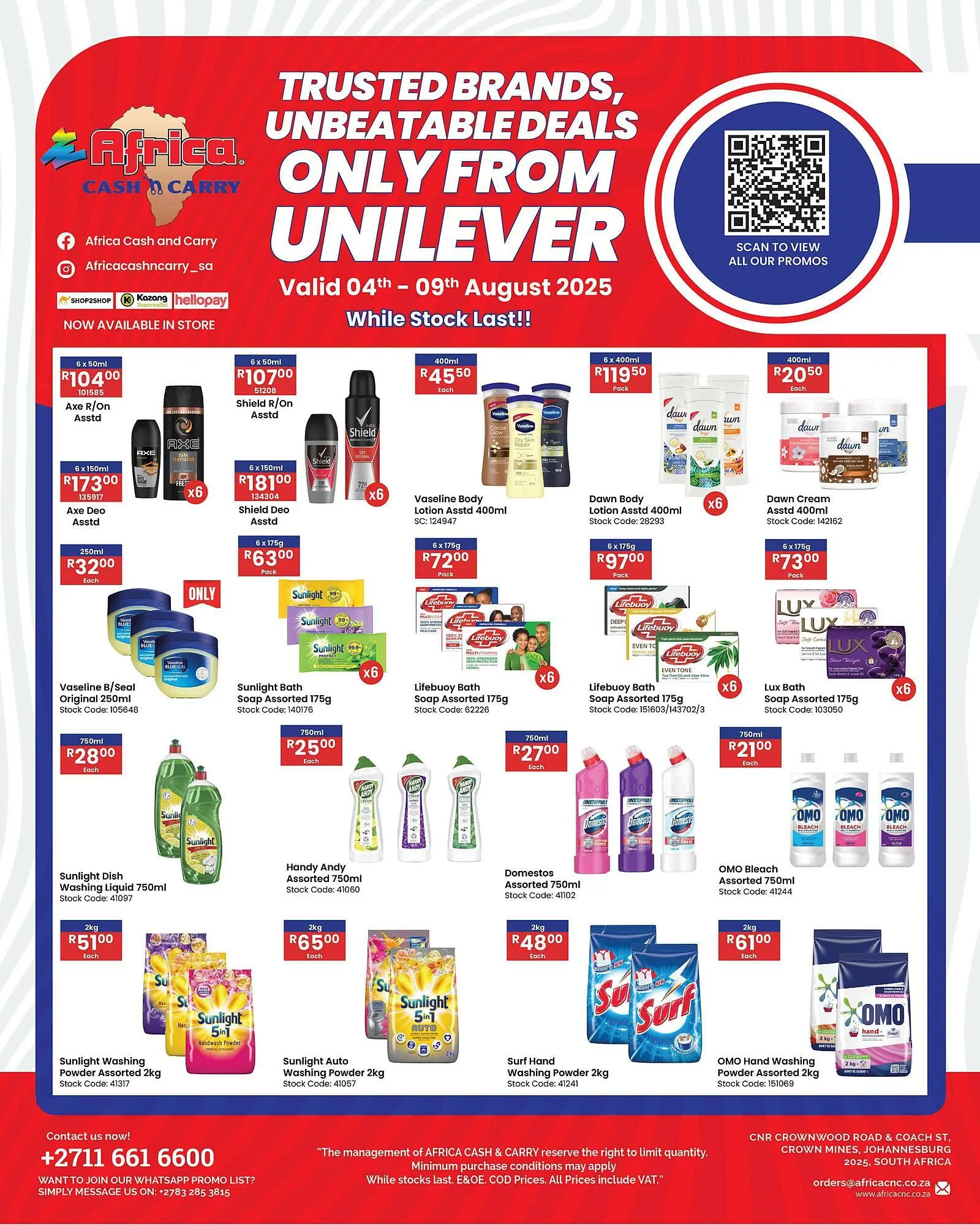 Africa Cash and Carry catalogue from 4 August to 9 August 2025 - Catalogue Page 1