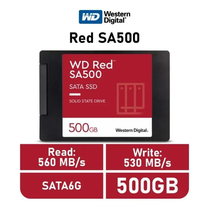 Western Digital Red SA500 500GB SATA6G WDS500G1R0A 2.5" Solid State Drive