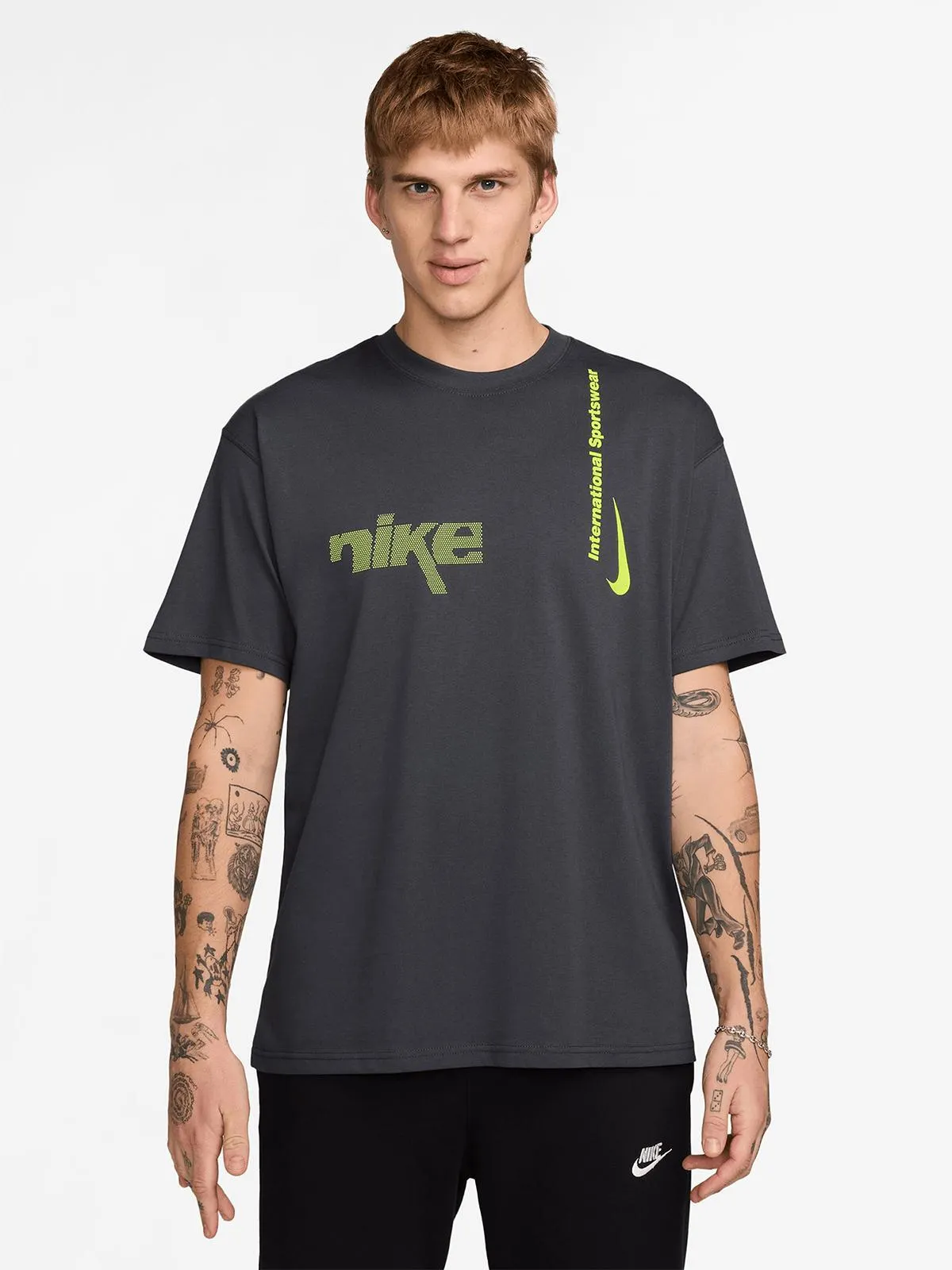 Nike Mens Sportswear M90 Swoosh Anthracite Tee