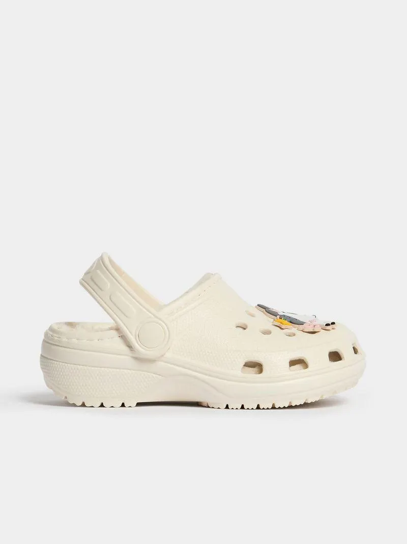 Jet Younger Girls Ecru Teddy Lined Unicorn Shoe