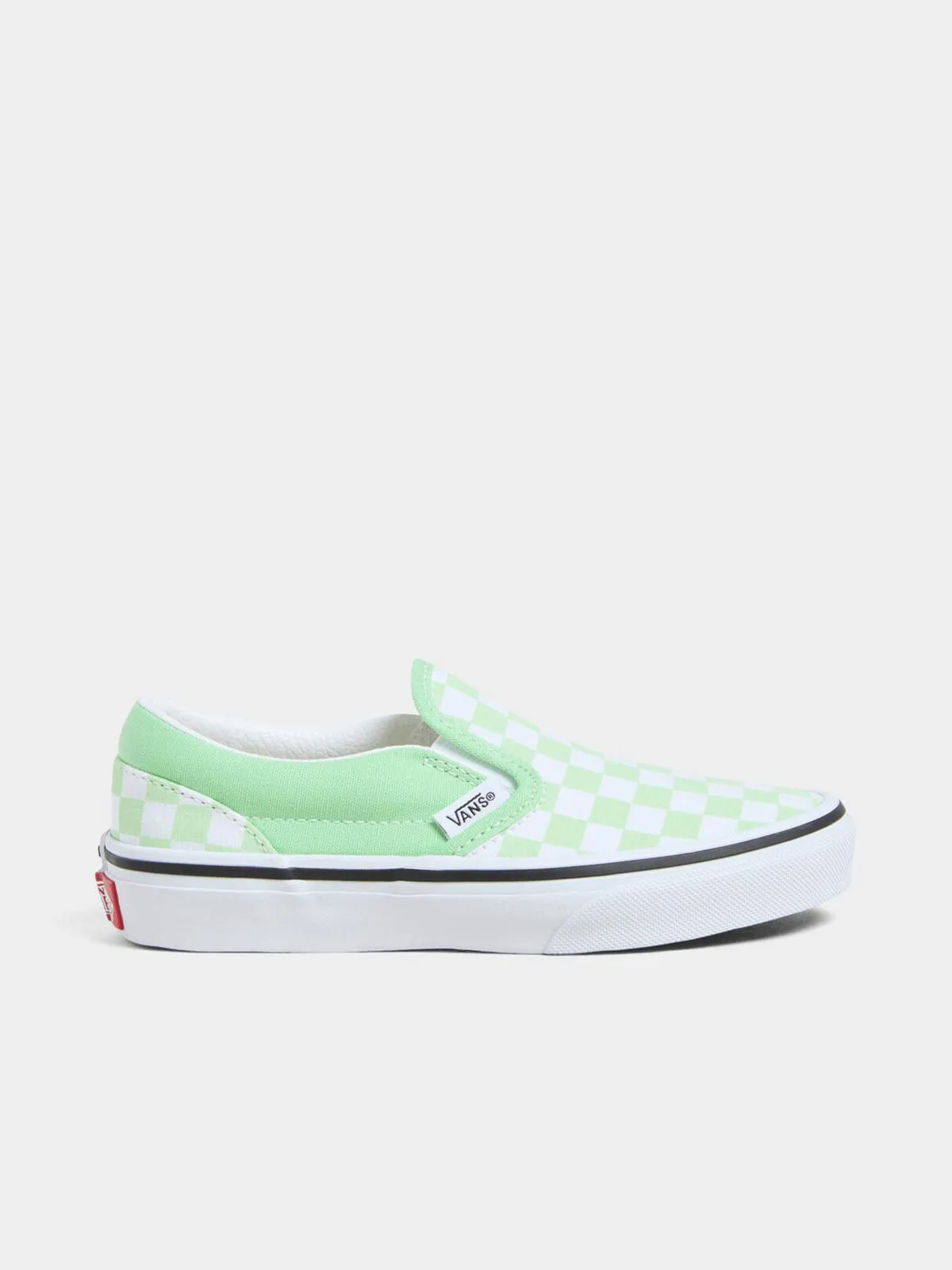 Vans Kids Checkerboard Slip-On Green/White Sneaker