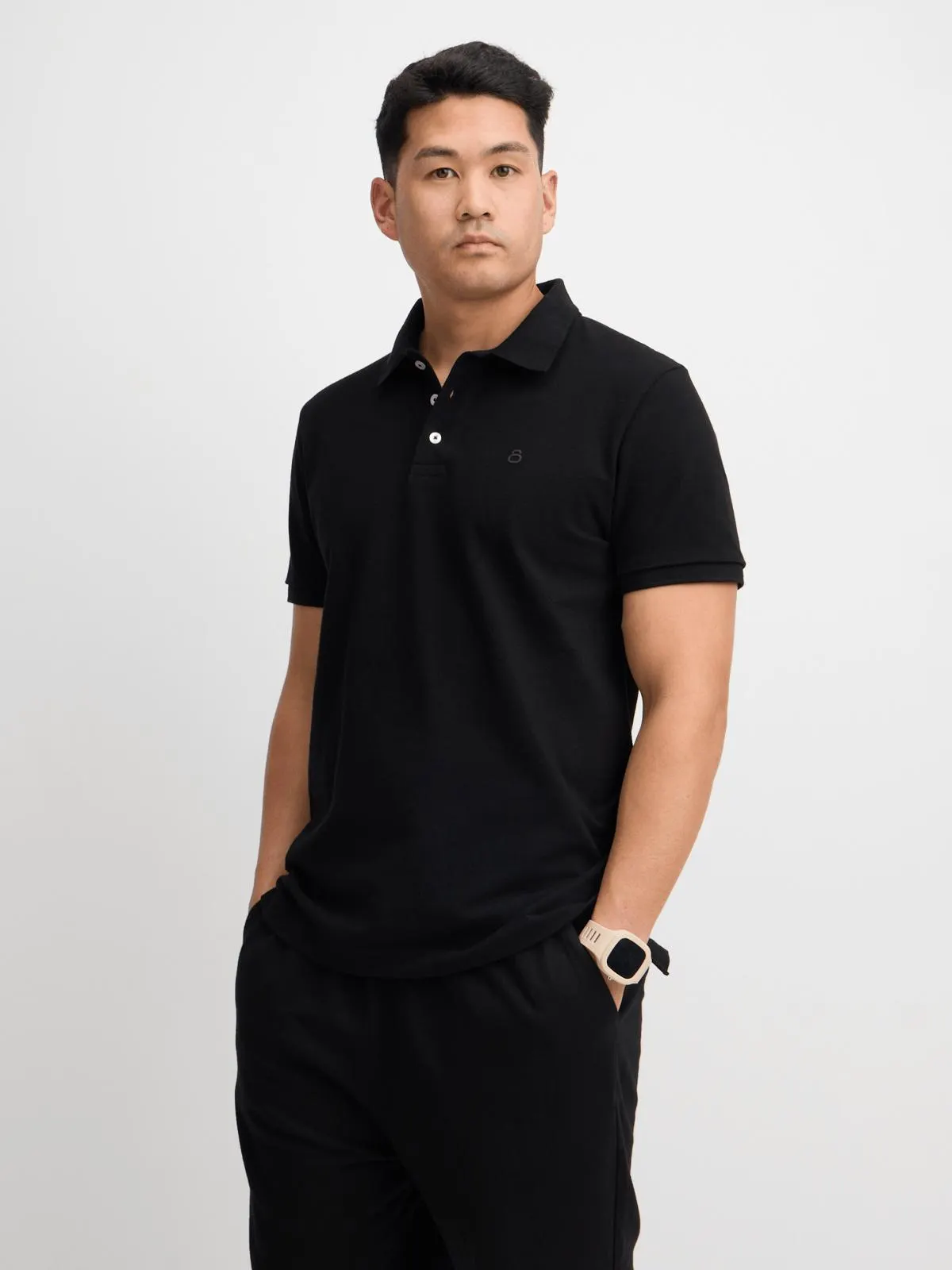TS Mens Everyday Pique Black Golfer