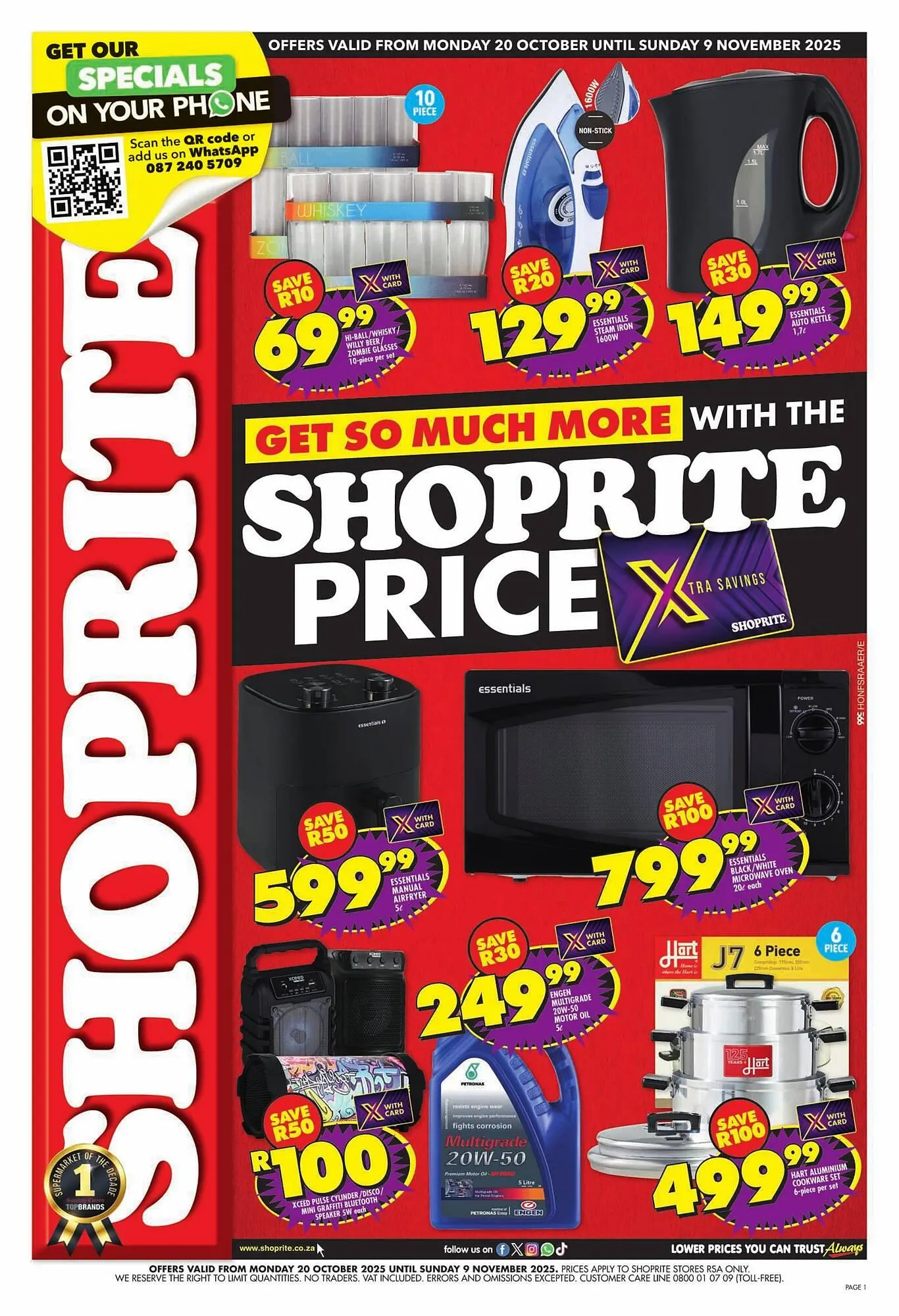 Shoprite catalogue from 20 October to 9 November 2025 - Catalogue Page 1
