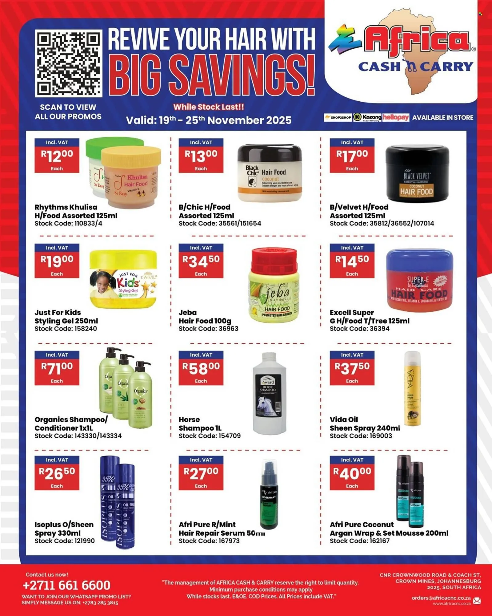 Africa Cash and Carry catalogue from 19 November to 25 November 2025 - Catalogue Page 1