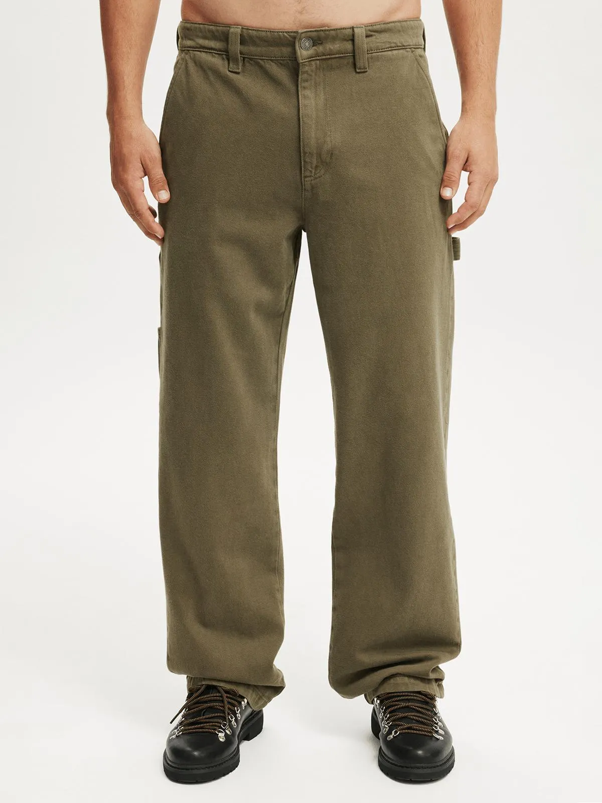 Men's Cotton On Green Baggy Worker Pants
