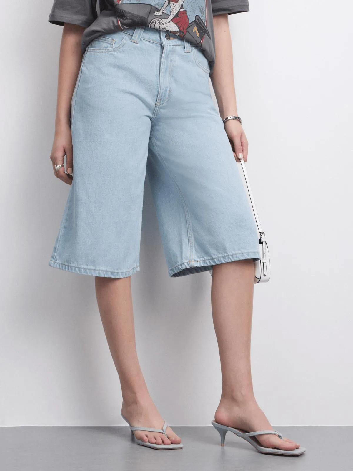 The FIX Women's Light Wash Bermuda Denim Shorts