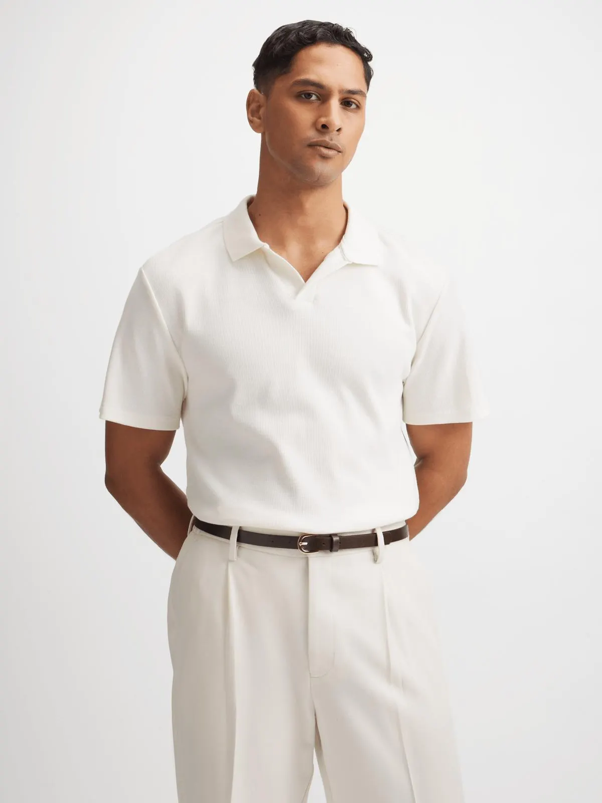 Exact Men's White Rib Golfer