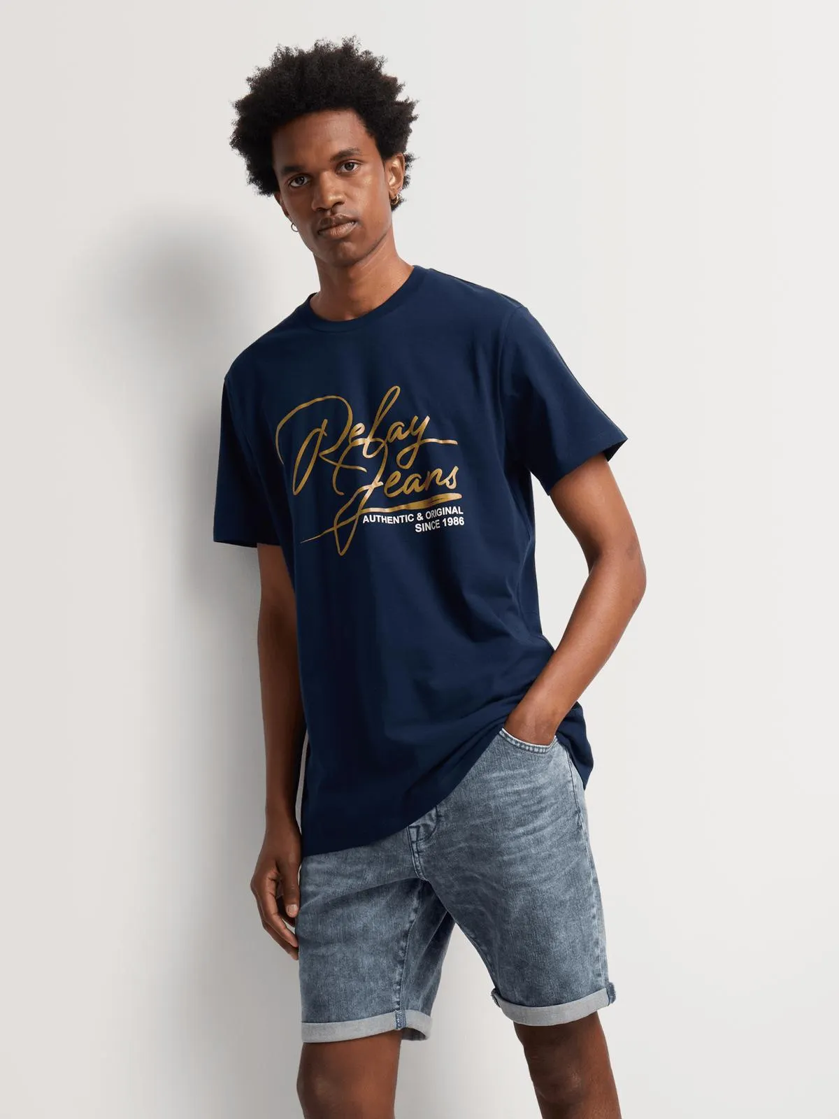 Relay Jeans Men's Denim Blue/Grey Short