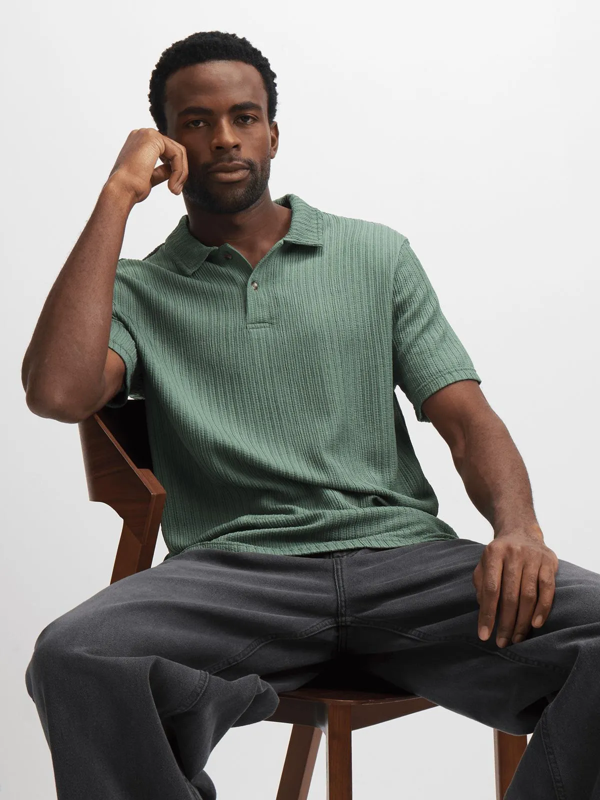 Exact Men's Green Textured Golfer