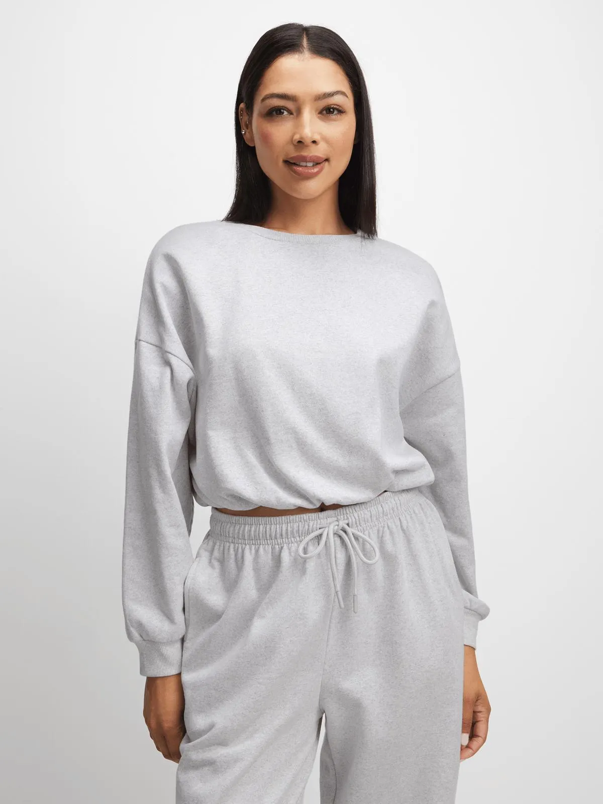 Jet Women's Grey Melange Active Top