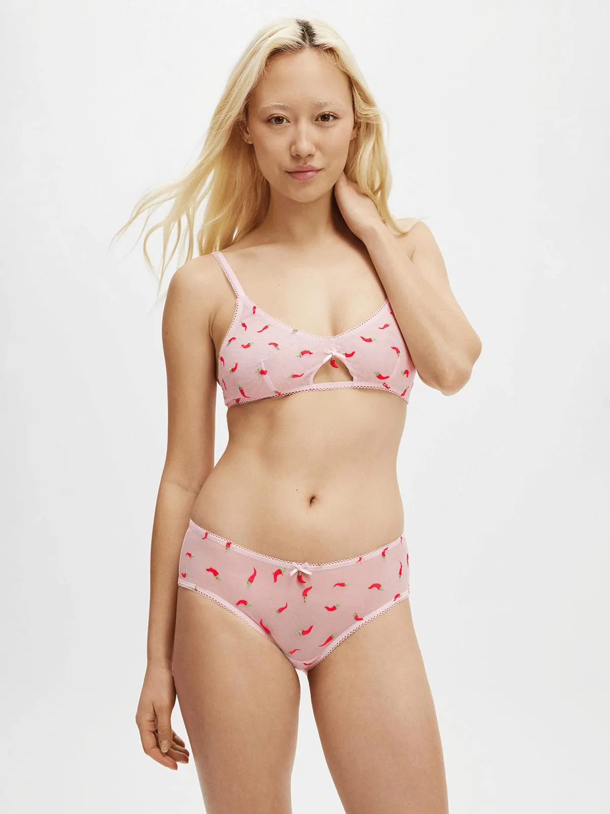 Women's Cotton On Pink Maeve Mesh Cheeky Boyleg Brief